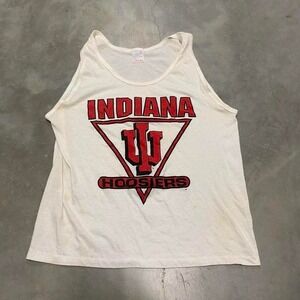 Vintage y2k 90s white artex iu Indiana university tank top